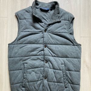 Polo Golf Ralph Lauren Quilted Vest sz L Grey Button-up
